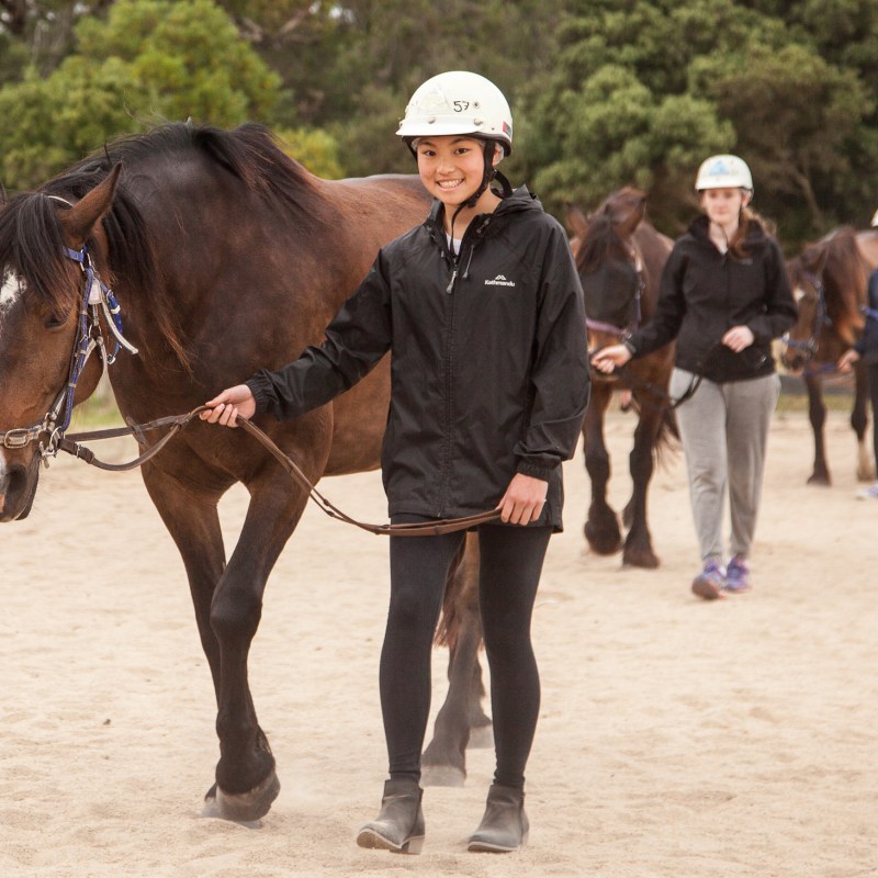 a man riding a horse